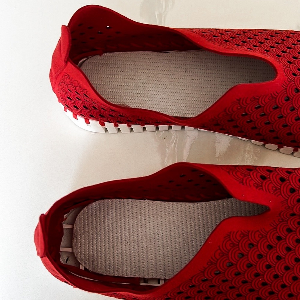Ilse Jacobsen Tulip Red & White Slip On Sneakers Womens Sz EU 42 US 11.5 - 12 - Picture 13 of 16